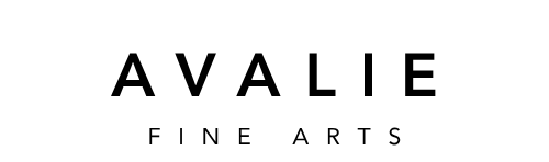 Avalie Fine Arts logo in black sans-serif text centered on a plain white background.