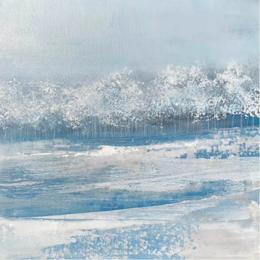 Abstract art with blue and white colors